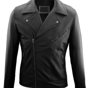 chamarra biker de piel para hombre