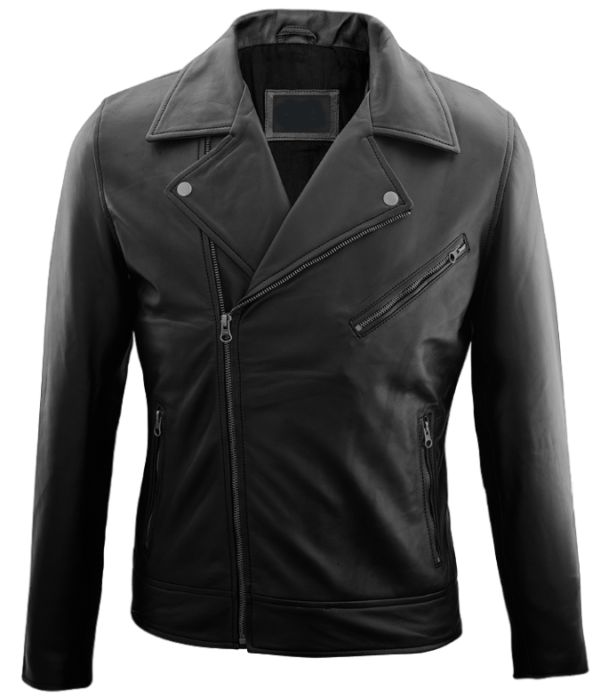 chamarra biker de piel para hombre